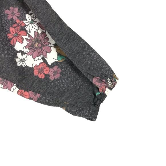 Bobeau Women’s Gray Pink Floral Babydoll Top 3/4 Sleeve Pullover Size XS NWOT - Picture 13 of 16